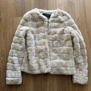 Vero Moda Beige Faux Fur Jacket